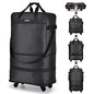 Hanke Suitcases with Wheels Expandable Foldable Luggage Bag Suitcase Collapsible Rolling Travel Bag Duffel Bag for Men Women Lightweight Suitcases without Telescoping Handle, Black - color: Black Upgrade Version