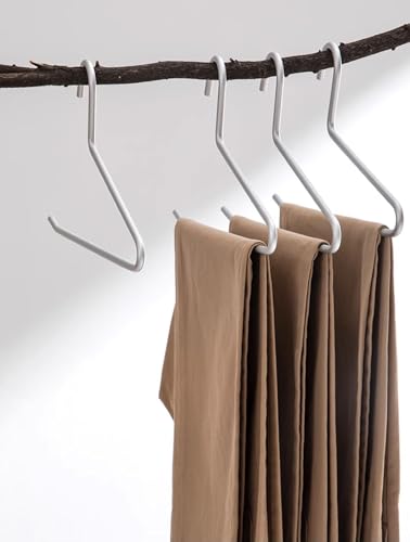 Premium Matte Silvery Aluminum Pants Hanger 10 Pack, 13.7” Extra Smooth & Durable Metal Shirt Dress Hanger,Aluminum Alloy Hanger,Clothing Support,Clothing Hang - style: Silver Pants Hanger（10）
