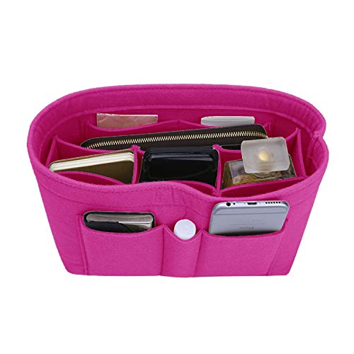 ZTUJO Purse Organizer Insert, Felt Bag Organizer For Handbag Purse Organizer,13 Colors, 6 Size (Small, Rose) - color: Rose, size: Small