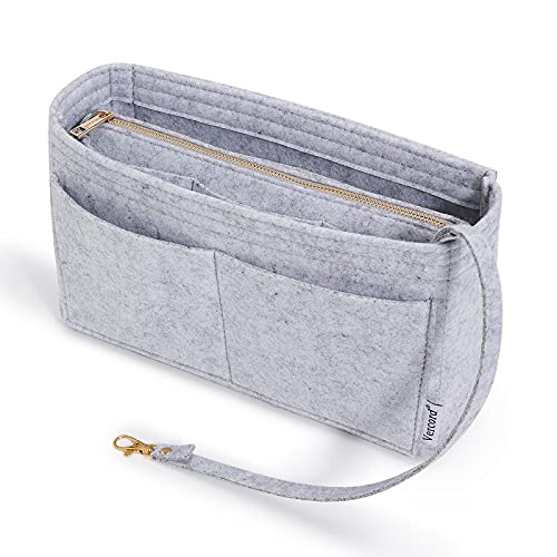 Vercord Felt Organizer Insert For Purse Handbag Tote Bag In Bag Inside Shaper Divider Neo Grey Slender Medium - color: A Grey, size: Slender Medium