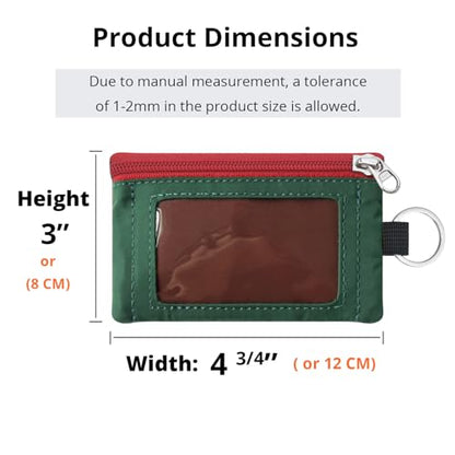 RFID Blocking Travel Wallet with Adjustable Lanyard, Small Nylon Zipper Pouch and Badge Holder for ID, Credit Cards, Cash, Keys, Commuters (Coffee+DarkYellow) - color: Coffee+DarkYellow