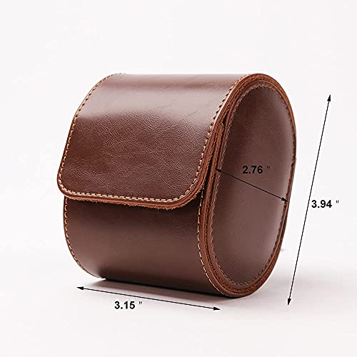 ROSELLE Single Watch Case for Men and Women with Suede Lining - Watch Roll Travel Case - Storage Organizer and Display(Brown-1) - color: Brown-1