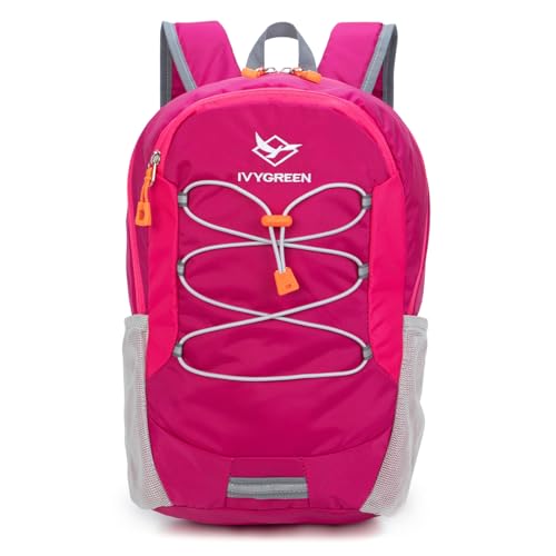 IVYGREEN Little Kids Hiking Backpack for Boys or Girls, Small Daypack for Camping or Travel (Rose, Medium) - color: Rose, size: Medium