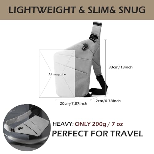 Anti Theft Crossbody Bags for Women Men, Multi-Pocket Shoulder Bag, Slim Sling Purse with 2 RFID Blocking Card (Right Shoulder-Viola) - color: Right Shoulder-viola