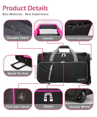 Dance Bag With Garment Rack,23inch Dance Competition Garment Bags with Clothes rack,Suitcase,Rolling duffle For Travel, Wheeled Drop-Bottom Upright Luggage Closet Suitcase (Grey - color: 23inc-Grey D