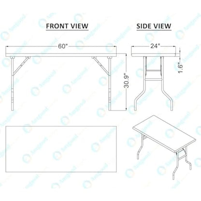 Premium Quality Stainless Steel Open Base Folding Utility Table - Folding Work Table for Commercial Kitchen, Restaurant, Hotel and Garage - NSF (24" x 60") - size: 24" x 60"
