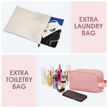 For Spirit Airlines Personal Item Bag Underseat Carry On Bag with Wet Pocket & Shoe Compartment & USB Charging Port - color: Pink