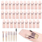 32 Sets Travel Makeup Brush Set Synthetic Fiber Face Foundation Make up Brushes Bridesmaid Gift with Travel Makeup Bag for Wedding Bridal Shower Favors Bachelorette Party Gift (Ivory Beige)