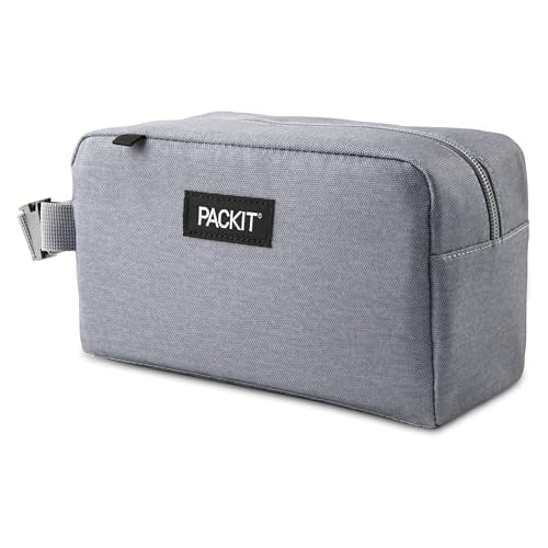 PackIt Freezable Snack Box, Gray Fog, Built with EcoFreeze Technology, Collapsible, Reusable, Zip Closure with Buckle Handle, Designed For Work Snacks, Fresh Snacks On the Go, Adults, and All Ages - color: Gray Fog