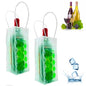 Green Wine Bag Set 2: Ice Wine Bottle Chiller Cooler and Refrigerator for Red, White, Sparkling or Champagne - style: Green Wine Bag