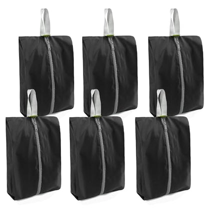 BeeGreen Black Shoe Organizer Set - 6 Pack Shoe Bags For Travel with Zipper Closure and Handle,Stylish and Portable Nylon Shoe Storage for Men and Women's Travel Gifts and Home Storage - style: Black