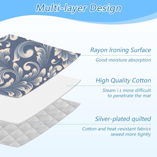 Ironing Mat for Table top Portable Ironing Pad Blanket for Washer Dryer Countertop Travel Damask - color: Ironing Mat-25