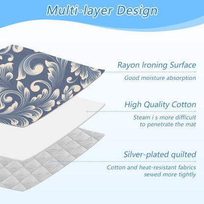 Ironing Mat for Table top Portable Ironing Pad Blanket for Washer Dryer Countertop Travel Damask - color: Ironing Mat-25