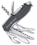 Swiss Eagle 9-in-1 Mini Pocket House Hold & Campaign Tool, Premium with Blade, Scissor, Screwdriver, Plier, Magnifying Glass, Tweezer Christmas Gifts - Blue (Black)