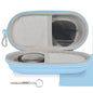 Double Glasses Case,Dual Eyeglasses & Sunglasses Organizer with Clip Zipper Closure for Travel 2 Pairs Storage Box - color: Blue