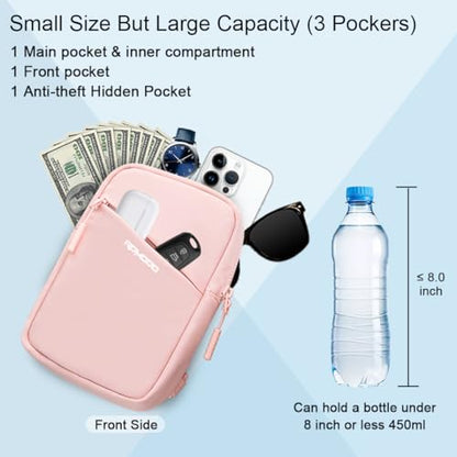 Small Sling Bag for Women Men Chest Bag Water Resistance Mini Crossbody Bag Adjustable Strap Lightweight Shoulder Bag - color: 08-rose Gold