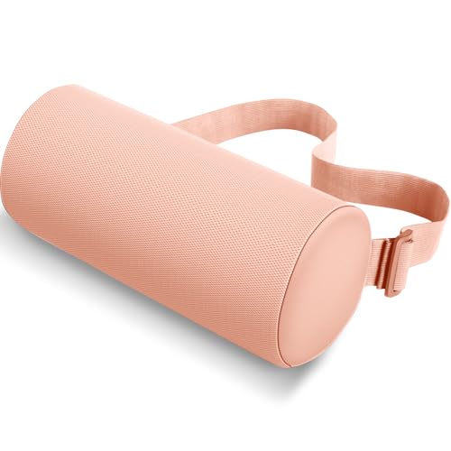 Lumbar Roll Support Pillow for Office Chair, Car, Gaming Chair, Memory Foam Back Cushion with Washable Cover for Relieving Back Pain & Improving Posture,Pink - color: Pink, size: Standard