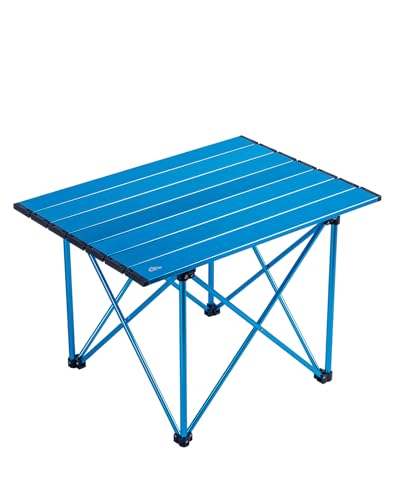 iClimb Ultralight Compact Camping Folding Table with Carry Bag (Reinforced Blue - L) - color: Reinforced Blue, size: Large