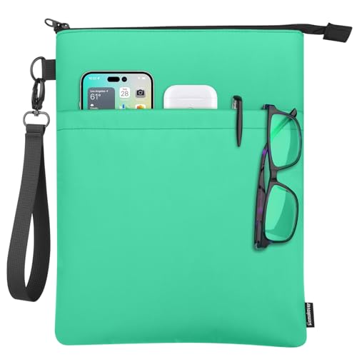Book Sleeves with Zipper, Travel Book Protector Pouch for Paperbacks & Hardcover Books, Book Covers Bags Carry Case/Front Pocket & Handle Strap for Book Lovers Mother's Day (Light Green, 1 Pc) - color: Light Green, size: 1 Pc