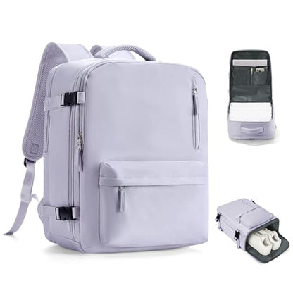 VGCUB Travel Backpack for Women Men for Spirit Airlines Personal Item Bag 18x14x8 Inches Laptop College Backpack,Waterproof Carry on Flight Approved Work Backpack Mochila de Viaje,Large Purple taro - color: Light Purple, style: X-large