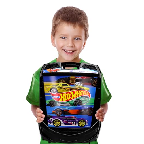 Hot Wheels 100-Car Storage Case – Large Capacity Organizer for 1:64 Die-Cast Vehicles with Handle and Latch, Durable Portable Carrying Case for Kids, Travel, and Toy Car Collectors - style: 100 Car Carry Roller