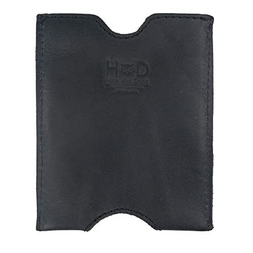 Hide & Drink, Travel Passport Pocket Sleeve Handmade from Full Grain Leather - Charcoal Black - color: Charcoal Black