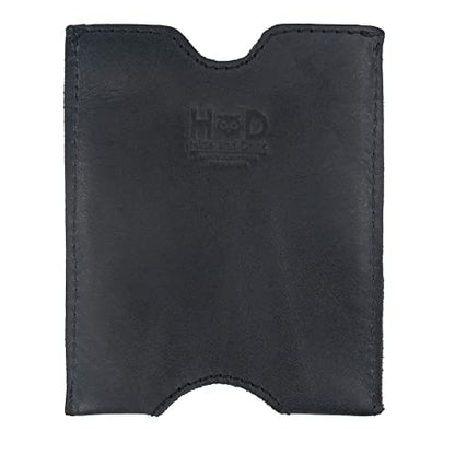 Hide & Drink, Travel Passport Pocket Sleeve Handmade from Full Grain Leather - Charcoal Black - color: Charcoal Black