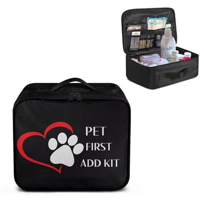 First Aid Kit Bag Pet Paw Hearts Print Empty Medic Bag for Pet Friendly Households and Outdoor Adventures Featuring Wear Resistant Material Breathable Construction Easy Access - color: Pet Paw Hearts