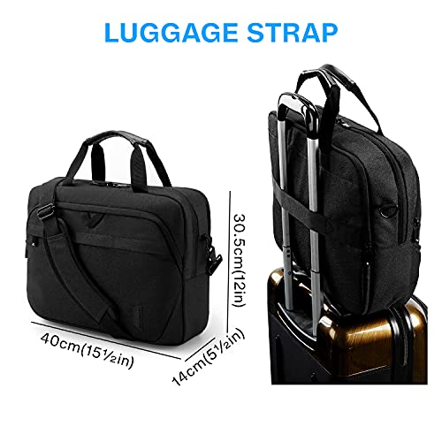BAGSMART Laptop Bag, 15.6 Inch Briefcase Men, Lockable Computer Bag Work Bag, Water-Repellent Shoulder Messenger Bag Travel Office Business, Black - color: Black-15.6 Inch