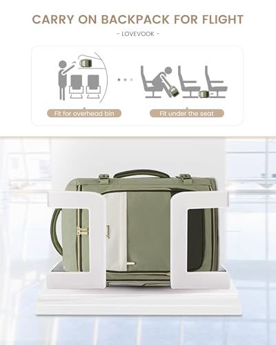 LOVEVOOK Travel Backpack for Women/Men, Personal Item Bag with 3 Packing Cubes Fits 17" Laptop, 50L Travel Backpack Carry on Flight Approved, Water-resistant Carry On Bag for Airplanes - color: Pea Green, size: 50L-4PCS