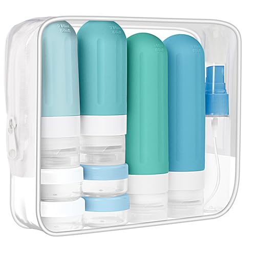 Landisun Travel Bottles for Toiletries 18Pack Travel Size Containers Toiletry Travel-Containers TSA Approved Leak Proof (Blue) - color: Blue