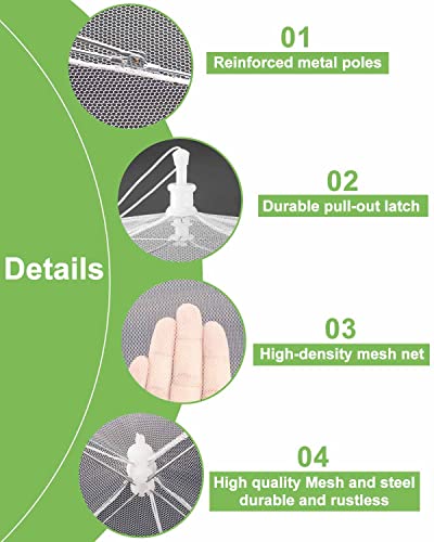 Large Food Cover,6 Pack Mesh Food Tent,17"x17",White Nylon Covers,Pop-Up Umbrella Screen Tents,Patio Net for Outdoor Camping, Picnics, Parties,BBQ,Collapsible and Reusable - color: White