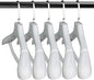 DEDU Suit Hangers for Men 10 Pack, White Coat Hangers Wide Non Slip Width 17.7", Thick Plastic with Pants Bar & Metal Hook - color: White, size: 10 Pack