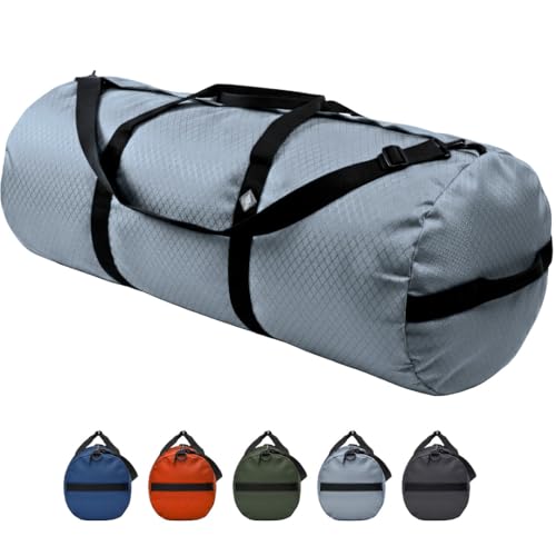 175L Extreme Duffel Bag, Heavy-Duty Gear Bag, 1050D Tuff Cloth, Diamond Ripstop, Reinforced Stitching - Grey (18” x 42") - color: Steel Grey, size: 18” x 42" (175 Liters)