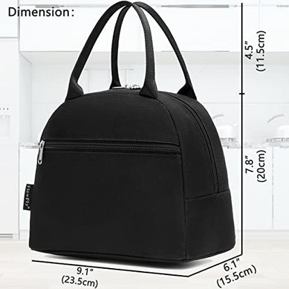 FlowFly Insulated Lunch Cooler Bag - Tote Bag Organizer for Women/Men, Black - color: Black