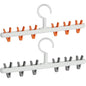 Foshine Clothes Hanger 2 Pack Clothes Drying Racks Windproof for Drying Socks Bras Underwears Baby Clothes Hats Scarfs Towels Pants and Gloves Diaper Grey Orange - color: White With Orange&grey Clips