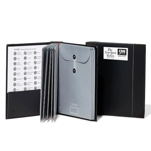 Savor | Edición Actualizada 2025 El Folio® Organizador de Documentos en Español| 17 millones de me Gusta en TikTok | Carpeta de Emergencia para Acta de Nacimiento, Tarjeta de Seguro Social, Pasaporte - color: Black, style: Document Organizer (Spanish Vers