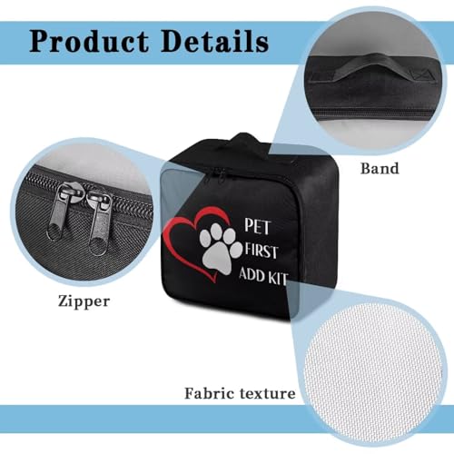 First Aid Kit Bag Pet Paw Hearts Print Empty Medic Bag for Pet Friendly Households and Outdoor Adventures Featuring Wear Resistant Material Breathable Construction Easy Access - color: Pet Paw Hearts