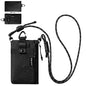 VULKIT RFID Blocking Travel Wallet for Men Women, Water Resistant Passport & Phone Holder with Detachable Lanyard and Key Ring, Lightweight Zipper Travel Wallet - color: Black