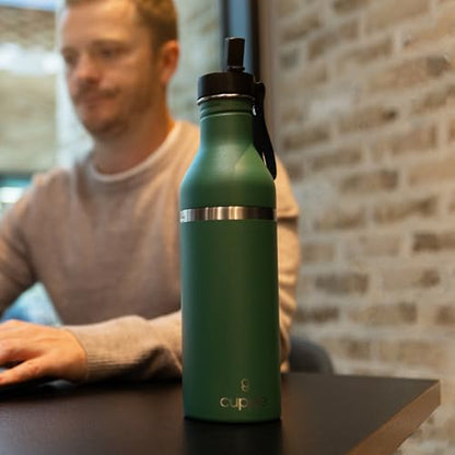 Tumbler, Stainless Steel 2-in-1 Travel Coffee Mug & Water Bottle, Leak Proof Insulated Cup for Hot & Cold Drinks, BPA Free, Fits Most Cup Holders (Peacock Green) - color: Peacock Green