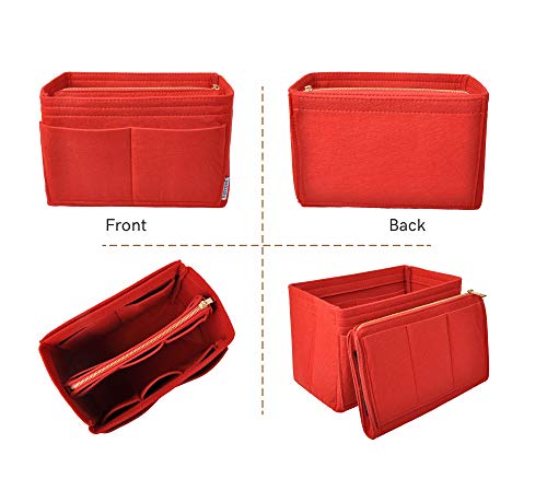 Vercord Felt Organizer Insert for Purse Handbag Tote Bag in Bag Inside Shaper Divider Neo Red Small - color: A Red, size: Small