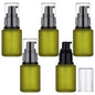 Segbeauty 1oz Frosted Glass Empty Travel Size Containers for Creams, 5pcs Refillable Lotion Pump Bottle Dispenser, 30ml Small Liquid Travel Containers, Green Mini Lotion Container Pump Dispensers - color: Green, style: 5pcs 1oz