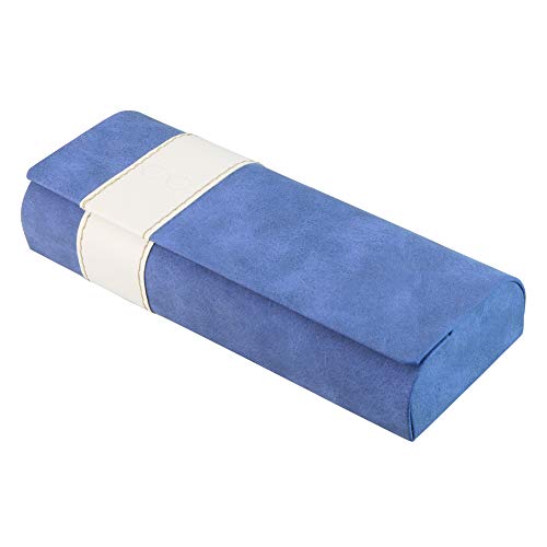LifeArt Eyeglass Case Hard Shell, Portable Sunglass Case, Fashionable PU Leather Eyeglass Case, Lightweight - color: B_641_blue