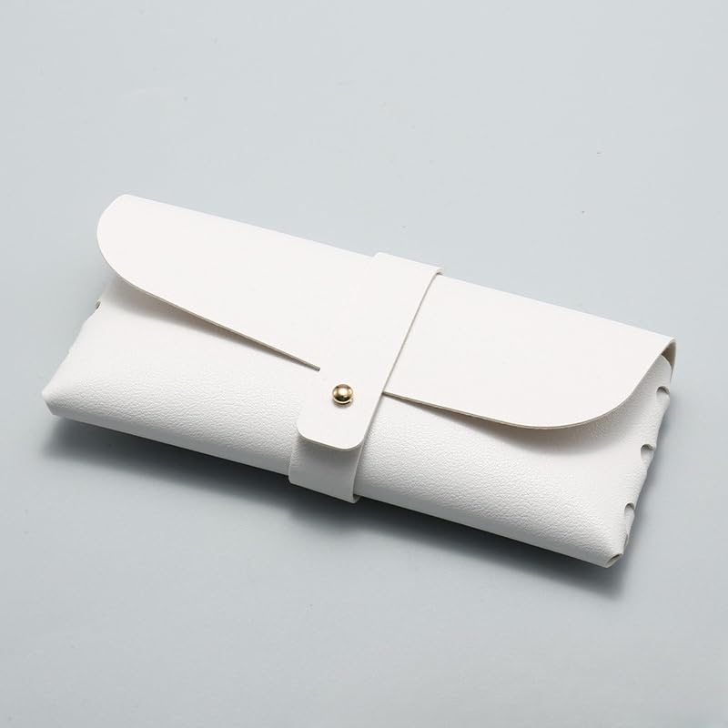 Portable Leather Glasses Case Anti-pressure Glasses Bag Coin Purse Storage Bag Suitable for Men and Women - color: Black and White Set of Two