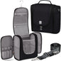 BOACAY Extra Large Hanging Travel Toiletry Bag for Women and Men, Makeup Bag - color: (X-Large) Sapphire Black - Gray Interior