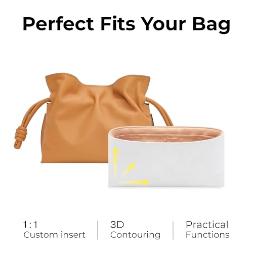 Purse Organizer Insert for LOEWE Flamenco Mini Handbag, Custom Fit Inside Premium Vanile Lightweight WaterResistant Tote Bag Insert - color: Vanile, size: Fits-Flamenco Mini