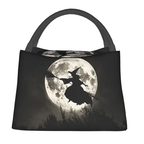 Witch Moon Art Lunch Bag for Women, Girls, Kids, Reusable Insulated Lunch Box for Work, Office, Picnic, Travel, School, Gifts - color: Witch Moon Art