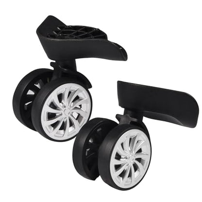 Yosoo Health Gear Luggage Suitcase Wheel Replacement, 1 Pair Spare Suitcase Wheels Dual Roller Swivel Wheel, Mute Double Row Suitcase Wheels Black Suitcase Wheels Repair Kit