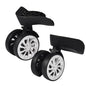 Yosoo Health Gear Luggage Suitcase Wheel Replacement, 1 Pair Spare Suitcase Wheels Dual Roller Swivel Wheel, Mute Double Row Suitcase Wheels Black Suitcase Wheels Repair Kit