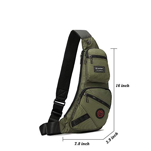 NICGID Sling Bag Chest Shoulder Backpack Crossbody Bags Casual Daypack for Men Women - color: Army Green-1